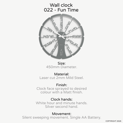 Wall clock - Floating - 002 - Fun Time White