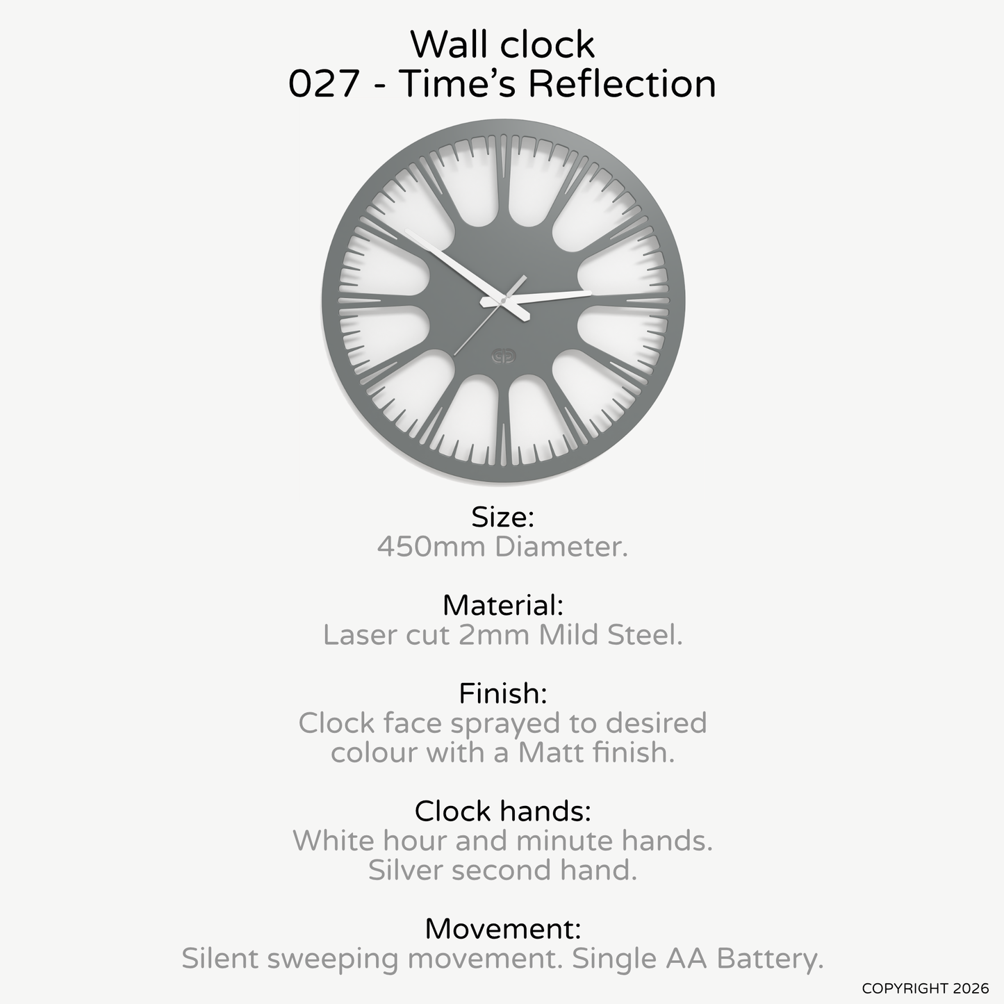 Wall clock - Floating - 007 - Time’s Reflection