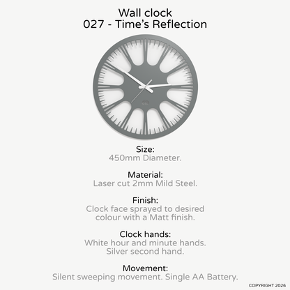Wall clock - Floating - 007 - Time’s Reflection